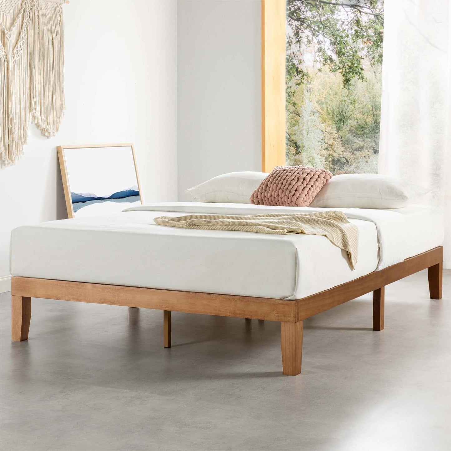 Alderwood Platform Bed – Solid Wood Minimal Frame (Queen)