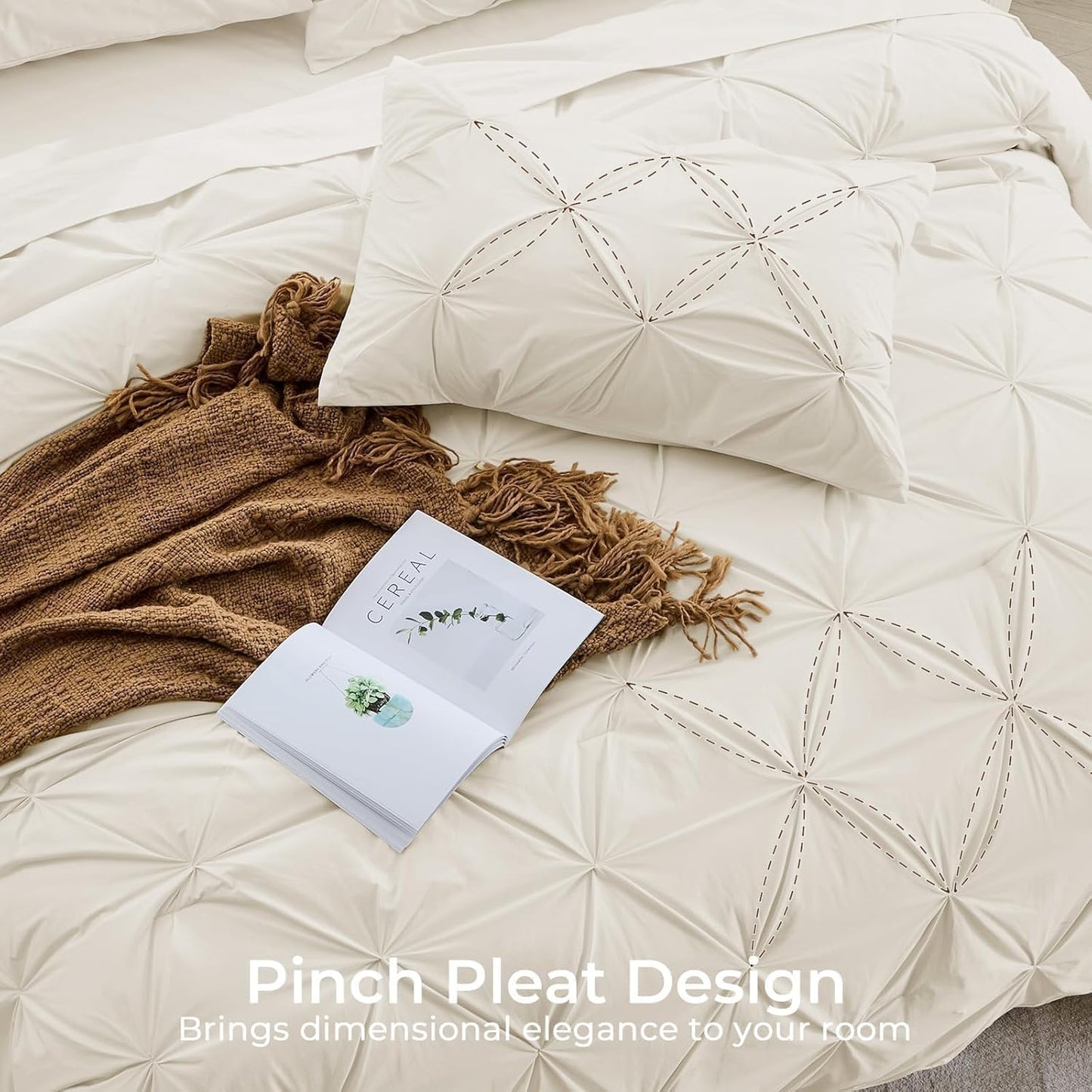 Valen Pintuck Comforter Set – 7 Piece Modern Bedding Collection