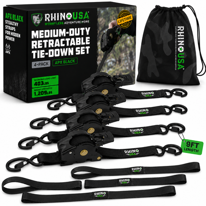 Auto-Retract Ratchet Tie Down Straps